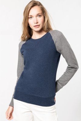 Dames Sweater Bio Tweekleurige Kariban K492